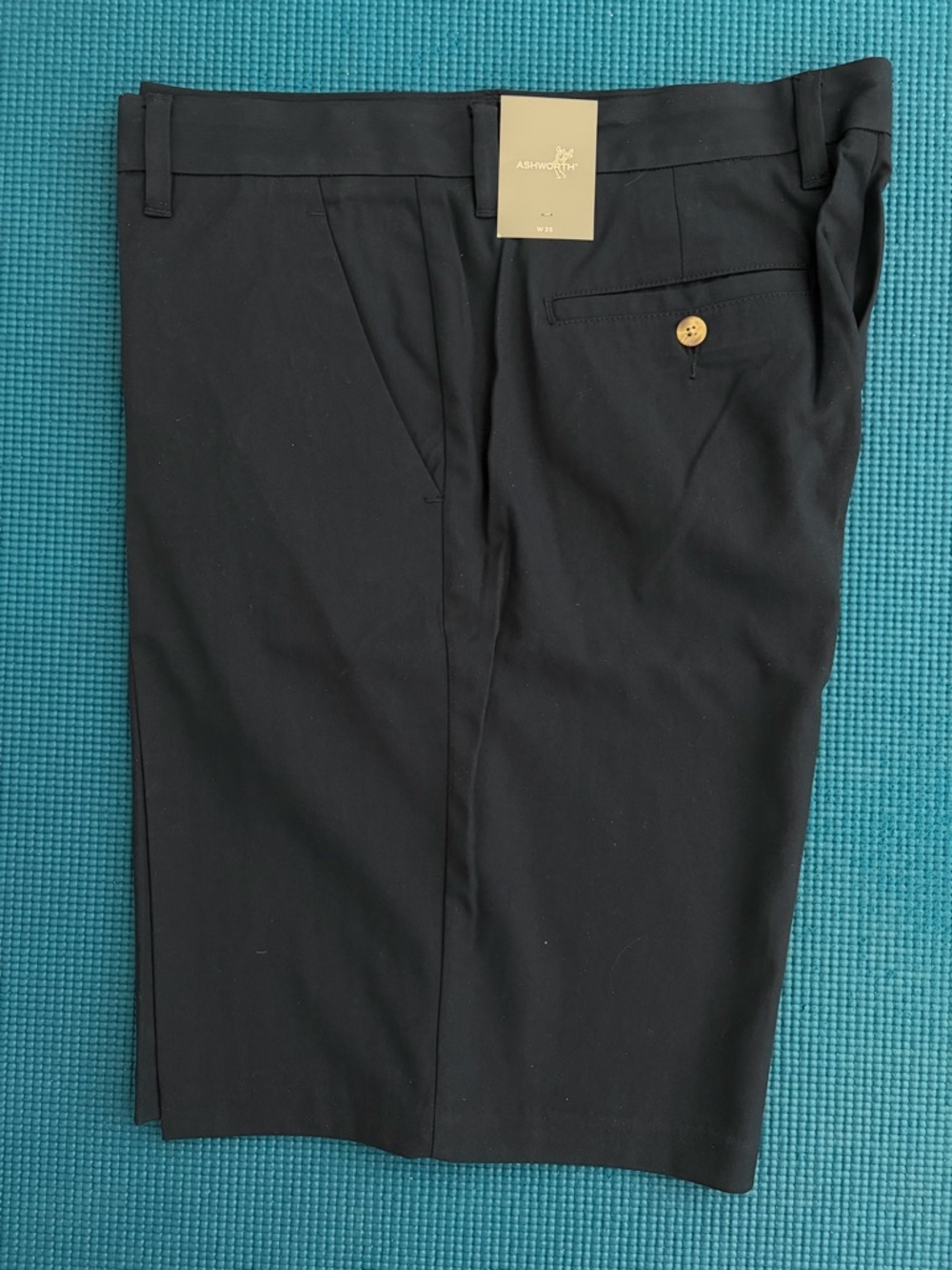 Ashworth Navy Flat Front Walking Short - W35
